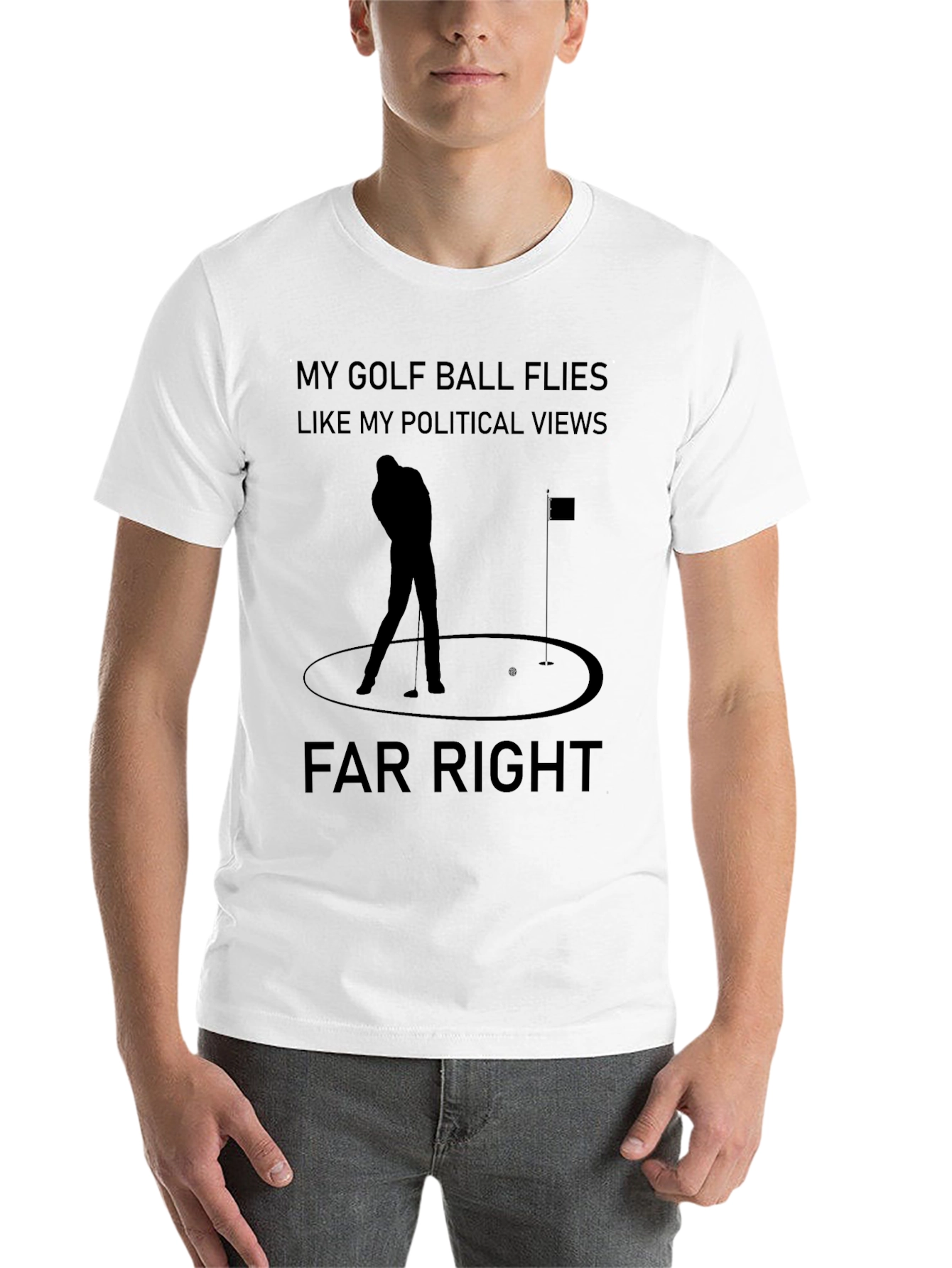 Far Right Golf Ball Political Views Graphic T-Shirt
