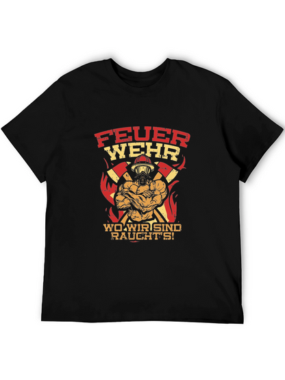 Firefighter Graphic Tee - FeuerWehr Design