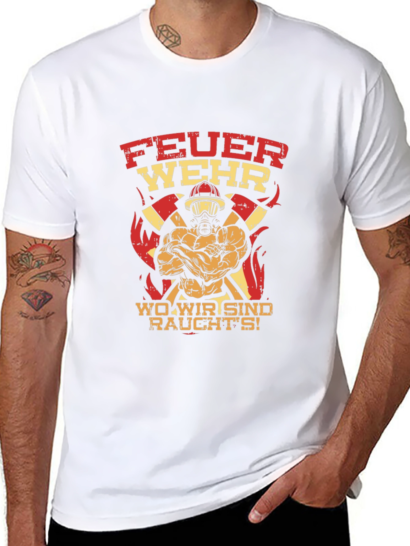 Firefighter Graphic Tee - FeuerWehr Design