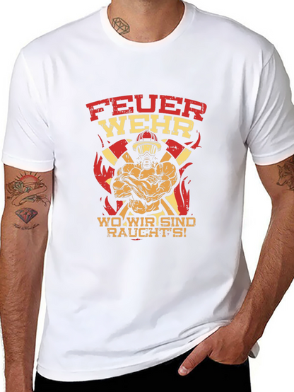 Firefighter Graphic Tee - FeuerWehr Design