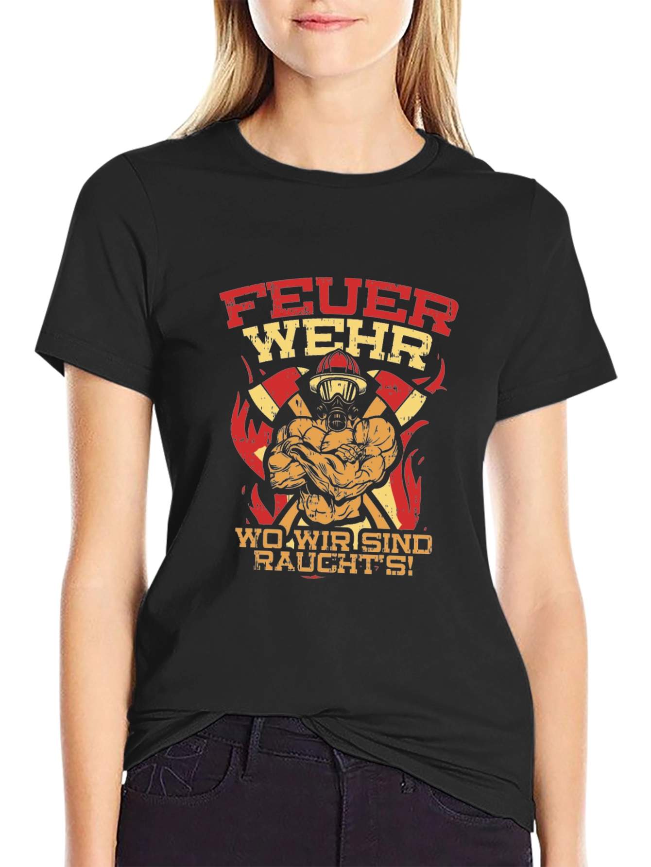 Firefighter Graphic Tee - FeuerWehr Design