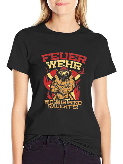 Firefighter Graphic Tee - FeuerWehr Design
