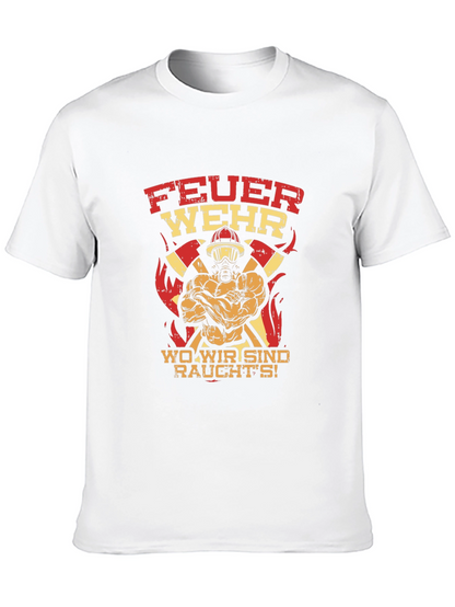 Firefighter Graphic Tee - FeuerWehr Design