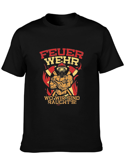 Firefighter Graphic Tee - FeuerWehr Design
