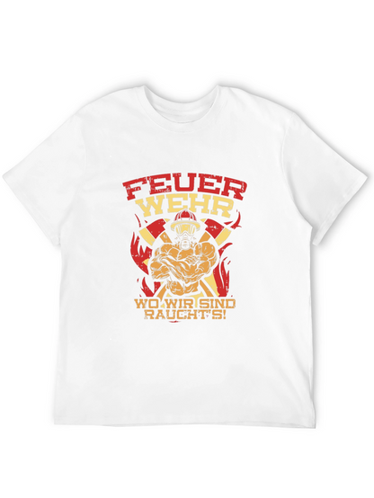 Firefighter Graphic Tee - FeuerWehr Design