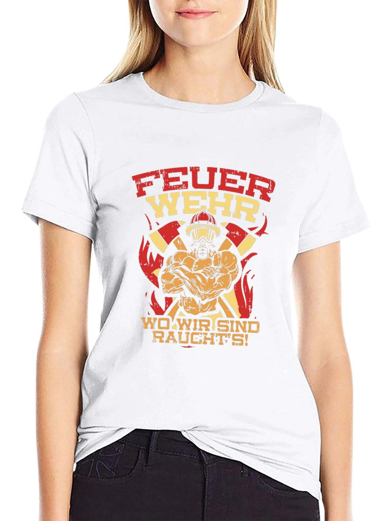 Firefighter Graphic Tee - FeuerWehr Design