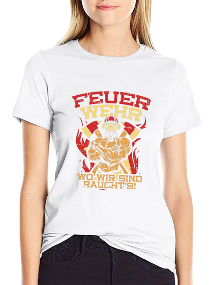 Firefighter Graphic Tee - FeuerWehr Design
