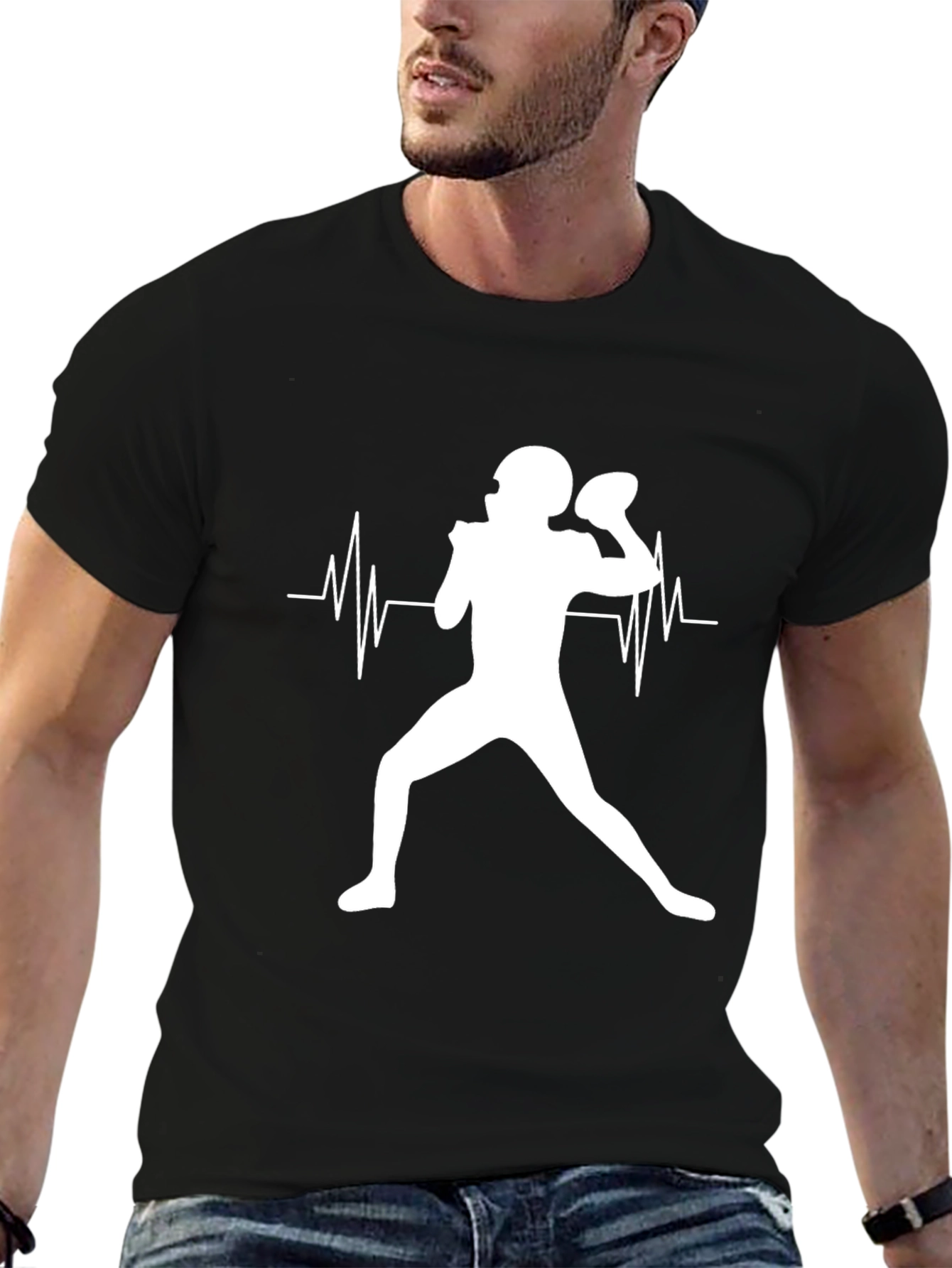 Football Heartbeat T-Shirt: Passion on Display