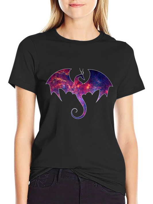 Galaxy Dragon Graphic Black T-Shirt