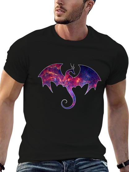 Galaxy Dragon Graphic Black T-Shirt