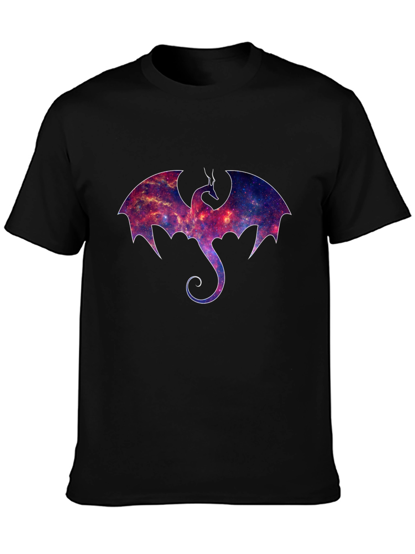 Galaxy Dragon Graphic Black T-Shirt