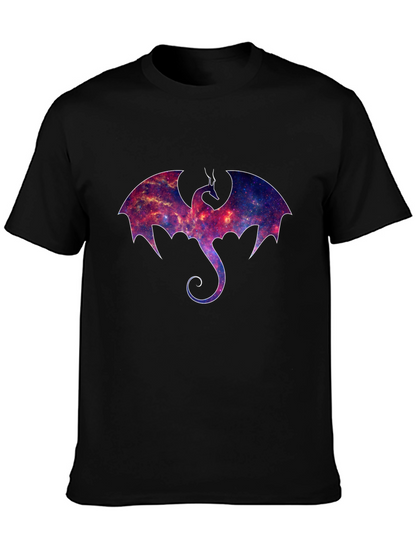 Galaxy Dragon Graphic Black T-Shirt