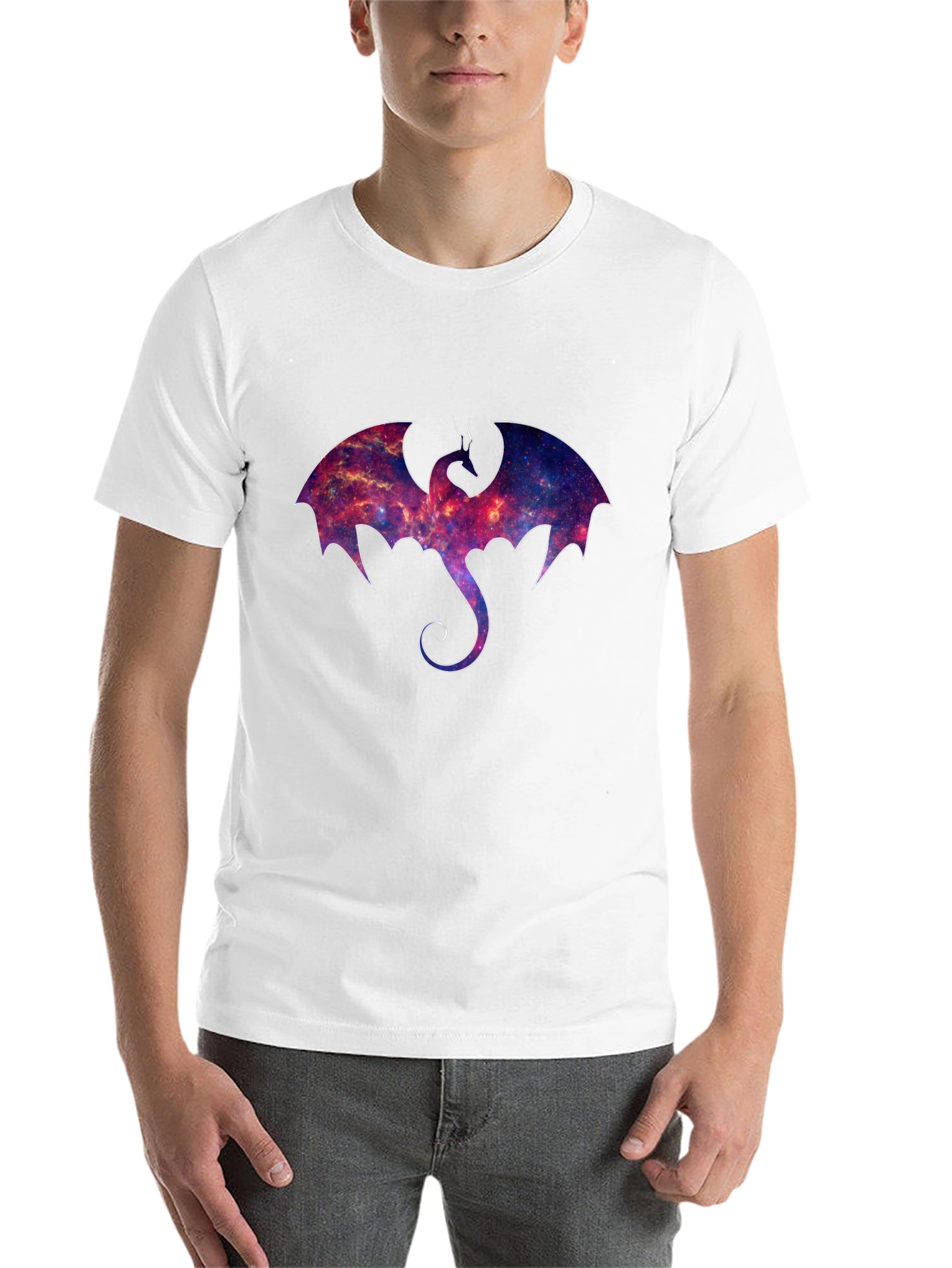 Galaxy Dragon Graphic Black T-Shirt