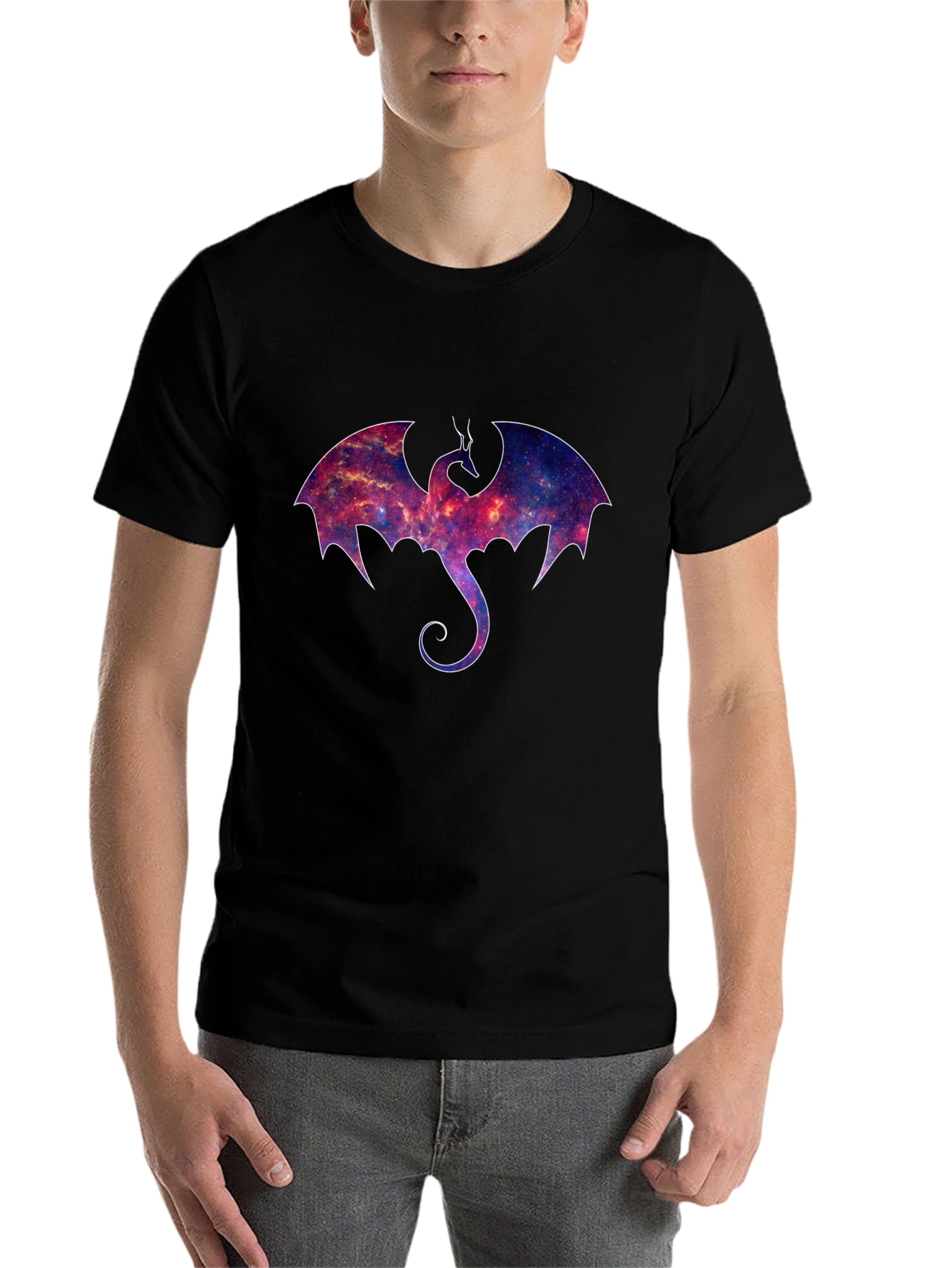Galaxy Dragon Graphic Black T-Shirt