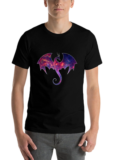 Galaxy Dragon Graphic Black T-Shirt