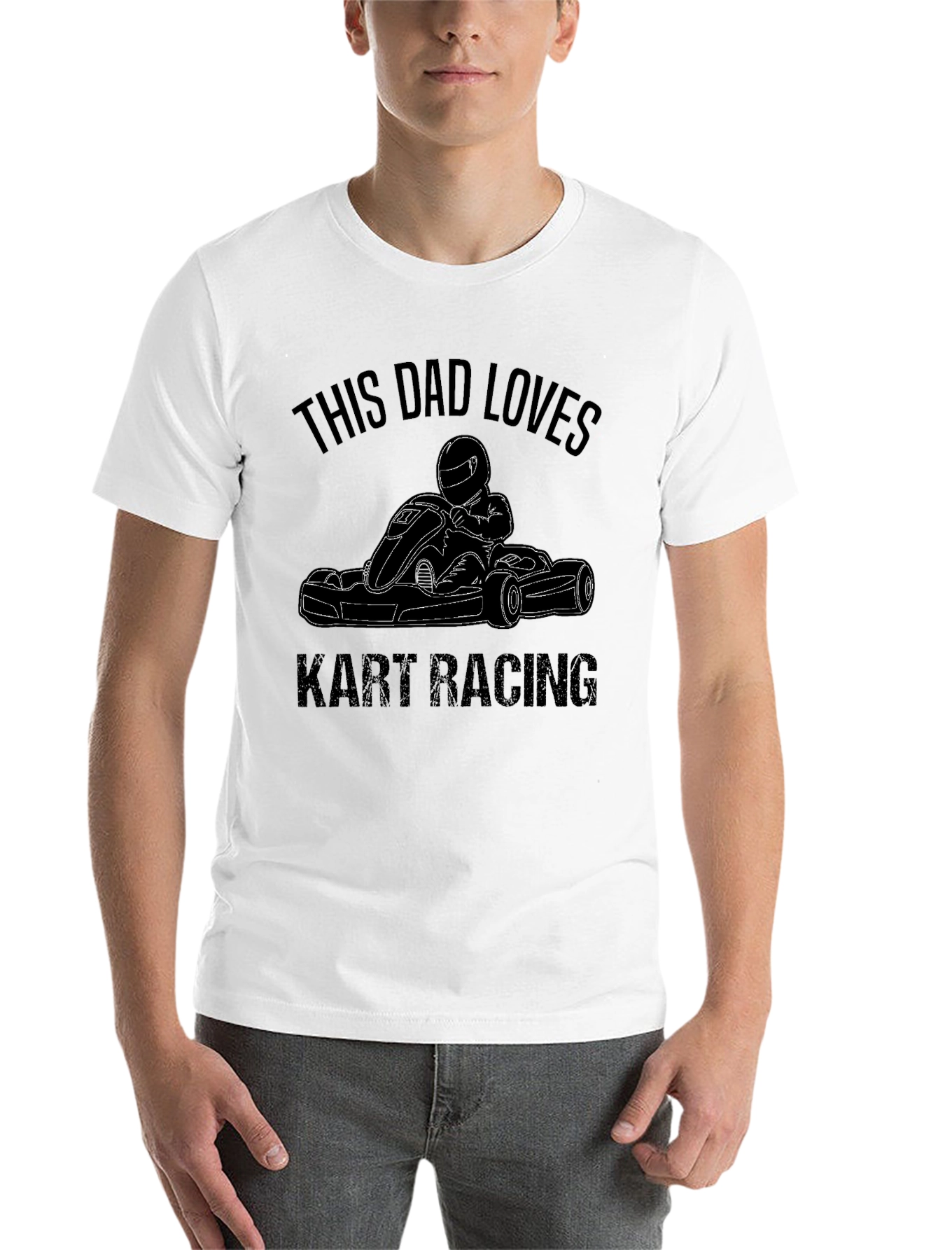 Dad Loves Kart Racing Black T-Shirt
