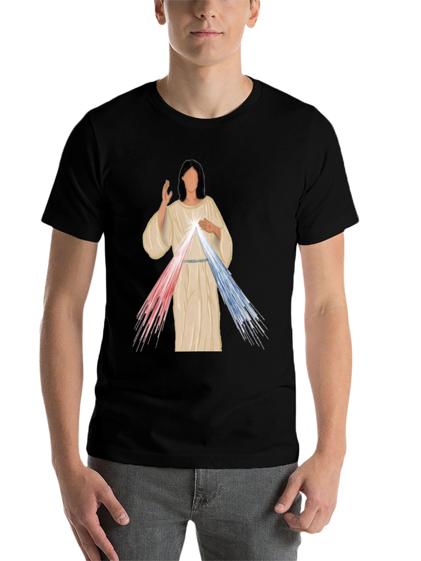 Divine Mercy Graphic Tee - Artistic Religious T-Shirt