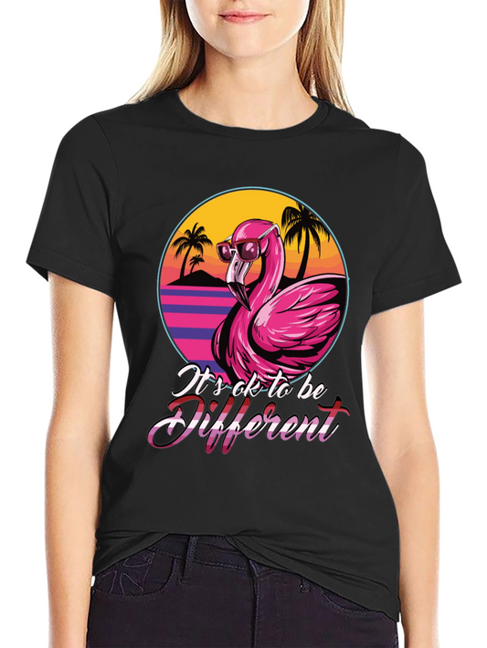 Cool Flamingo Graphic T-Shirt - Its OK to be Different
