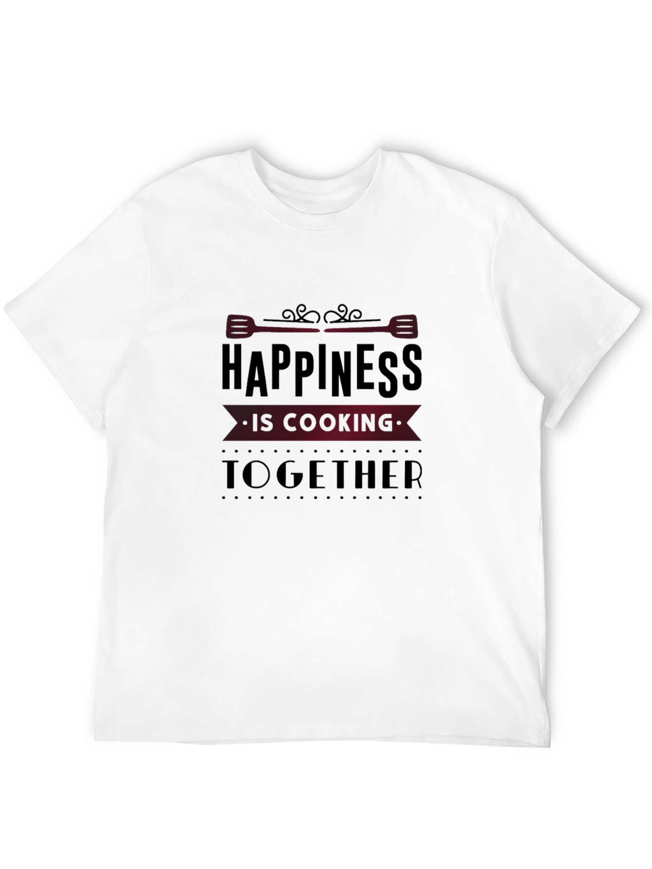 Happiness is Cooking Together Black Graphic Tee