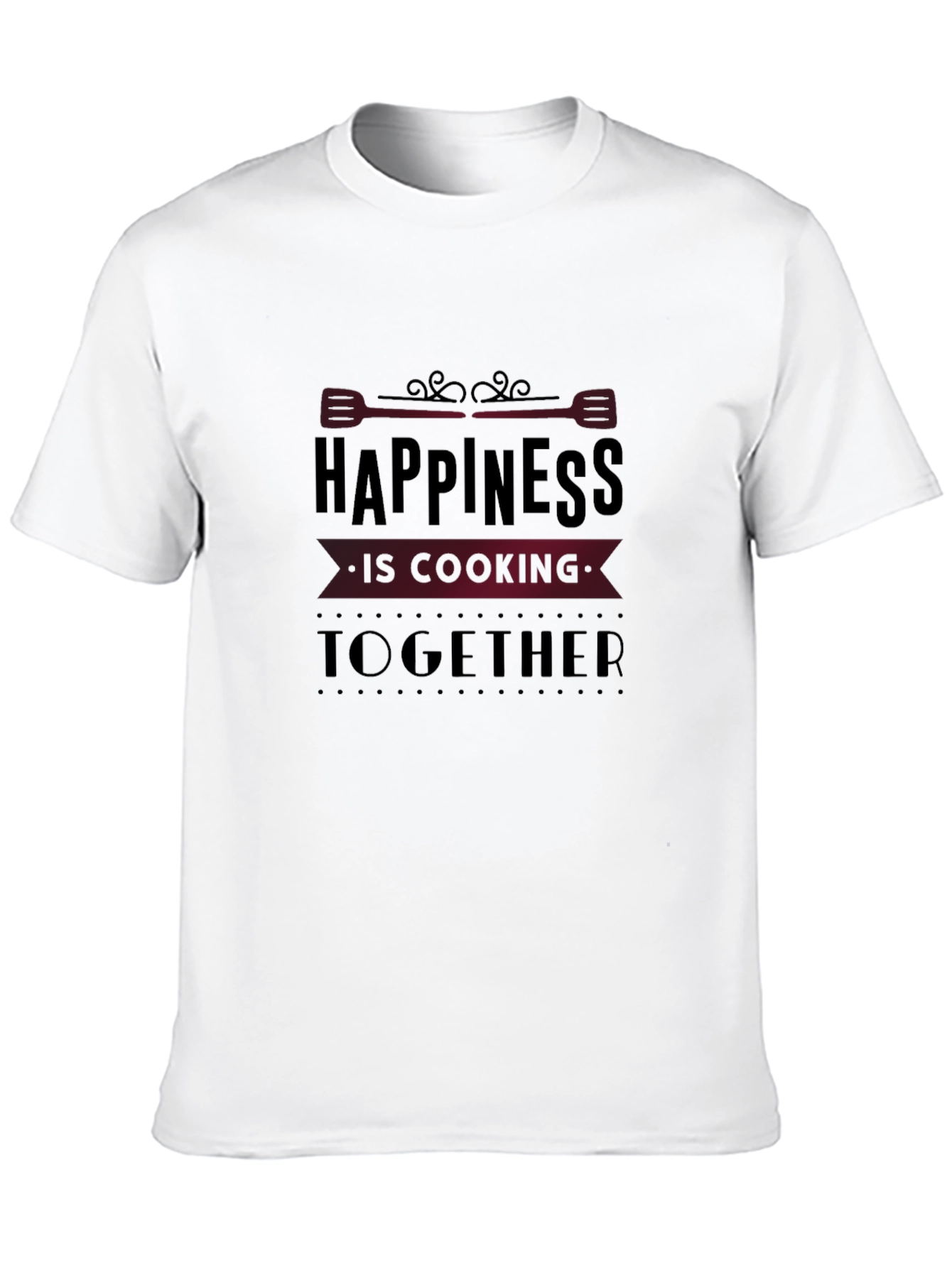 Happiness is Cooking Together Black Graphic Tee