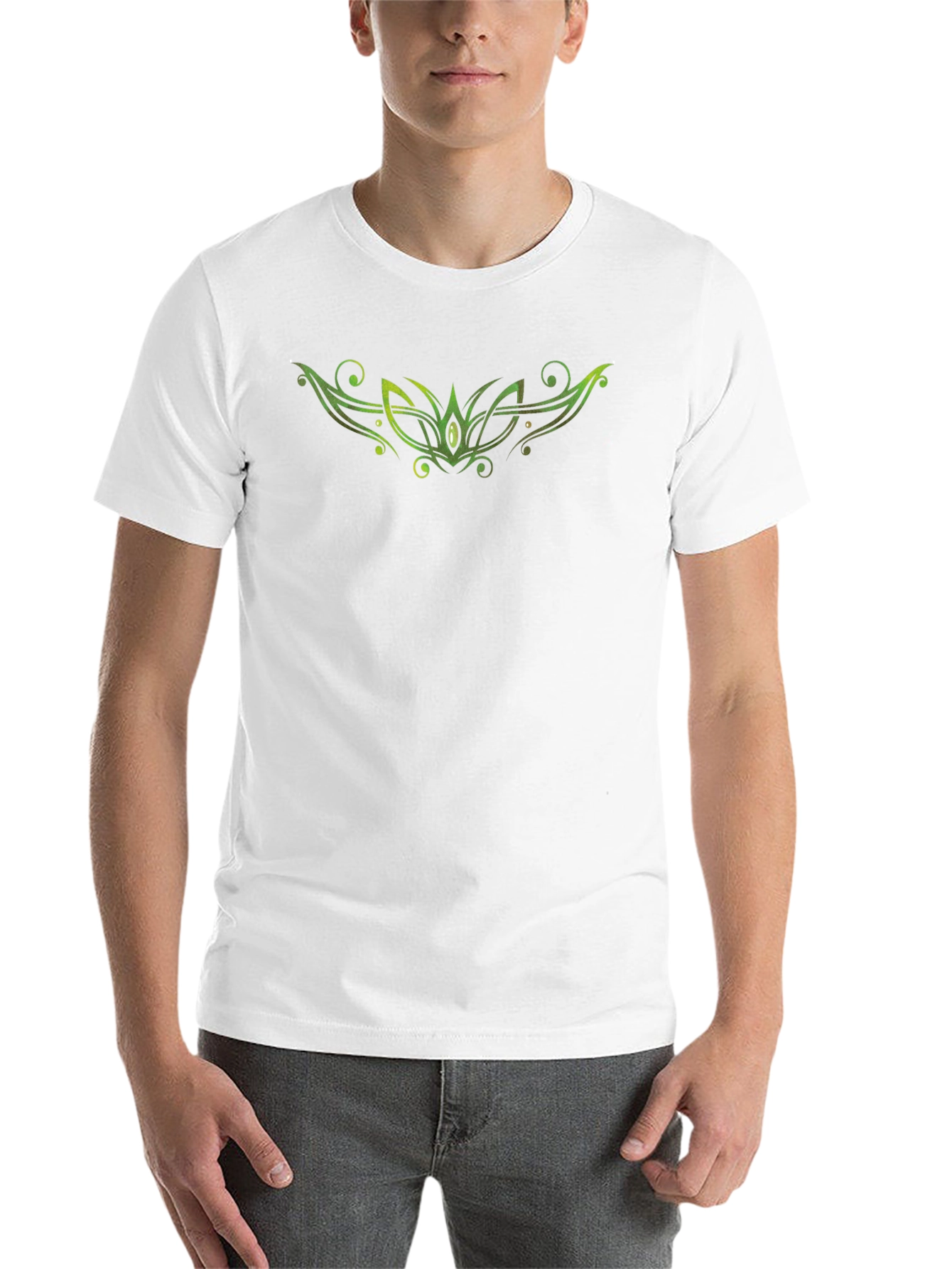 Green Celtic Knot Graphic Black T-Shirt