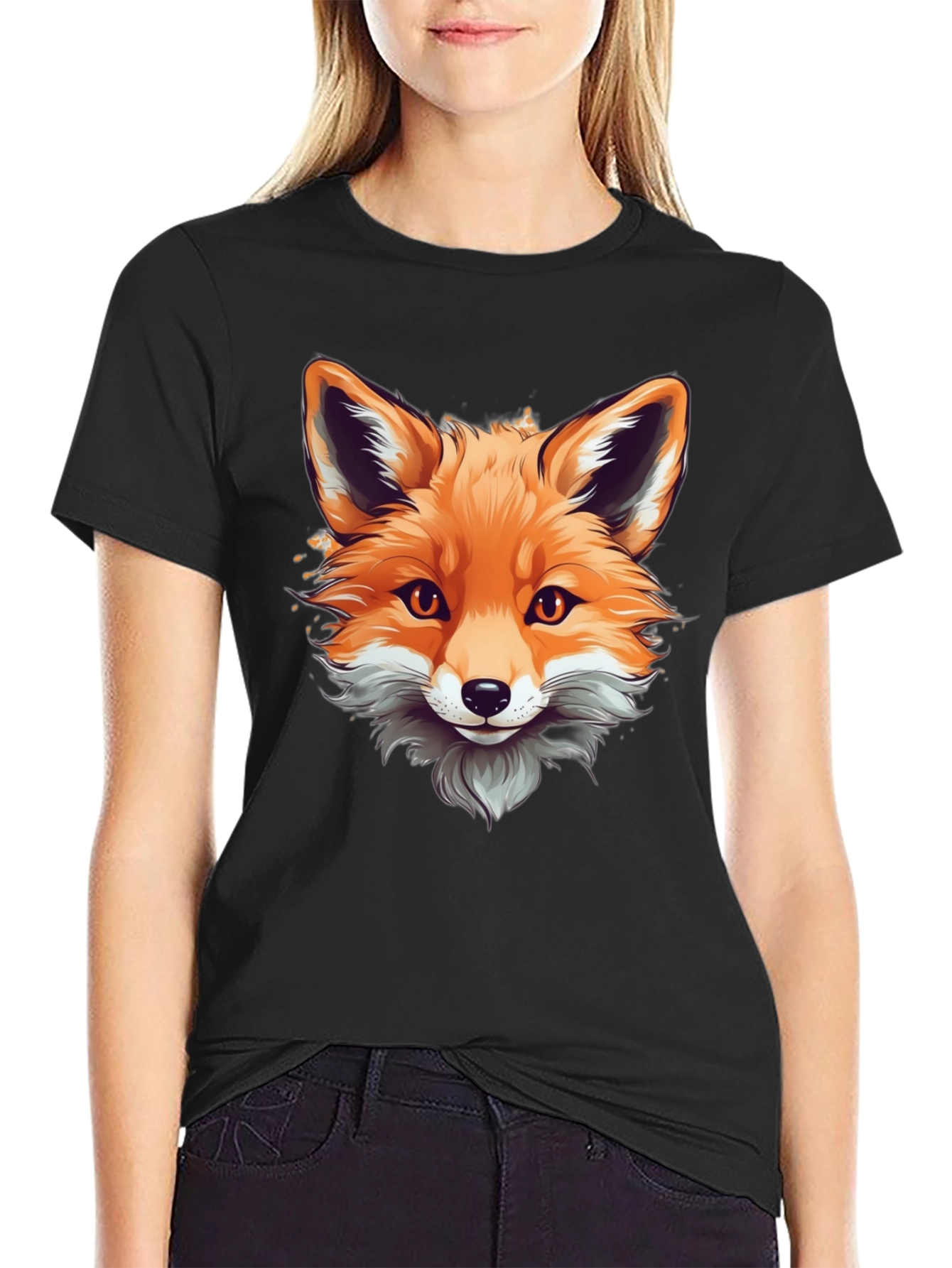 Fox Graphic Tee - Stylish Animal Print Shirt