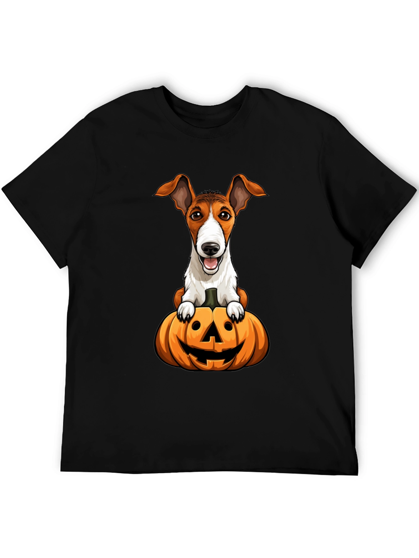 Dog on Pumpkin Halloween T-Shirt