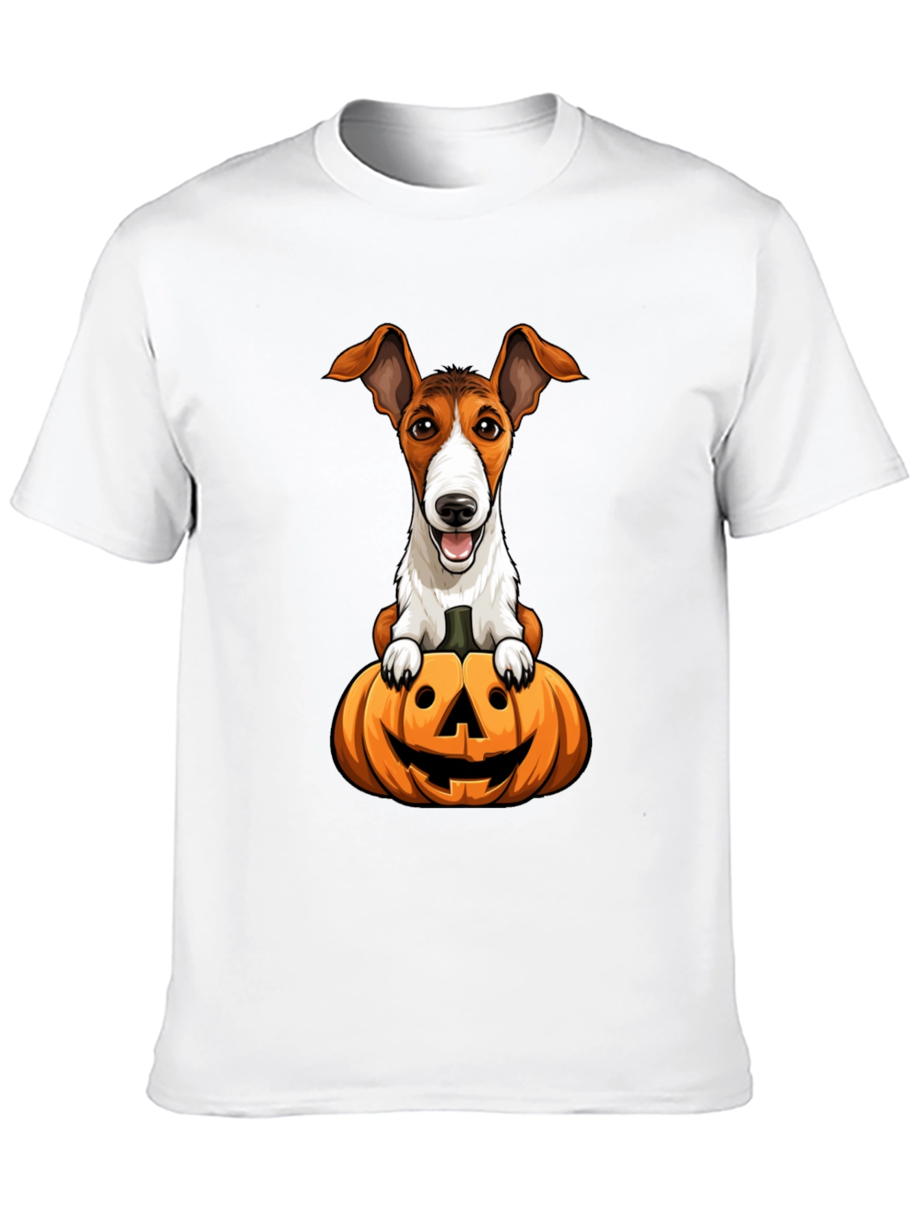 Dog on Pumpkin Halloween T-Shirt