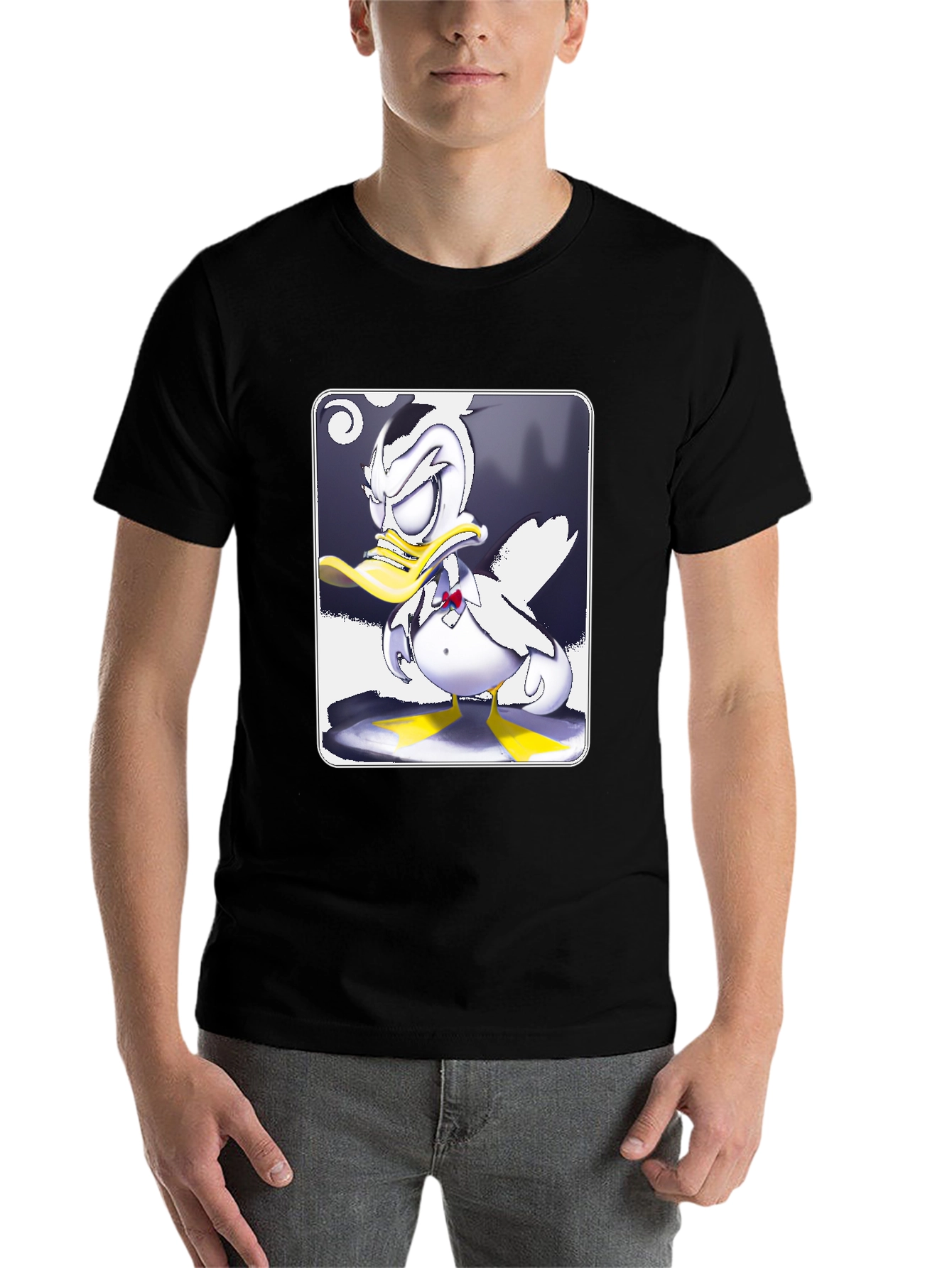 Grumpy Cartoon Duck Graphic Tee