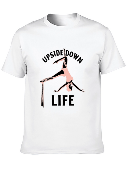Upside Down Life Black Graphic T-Shirt