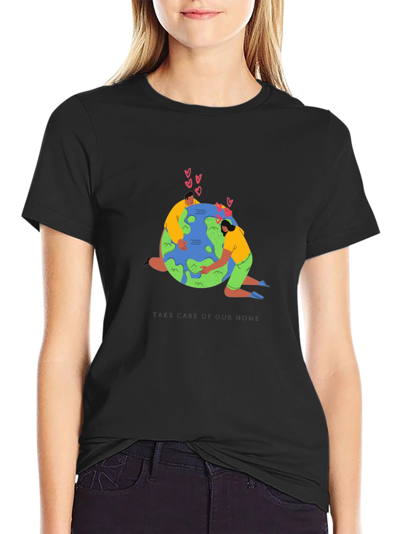 Love Our Earth Graphic Tee - Black Cotton