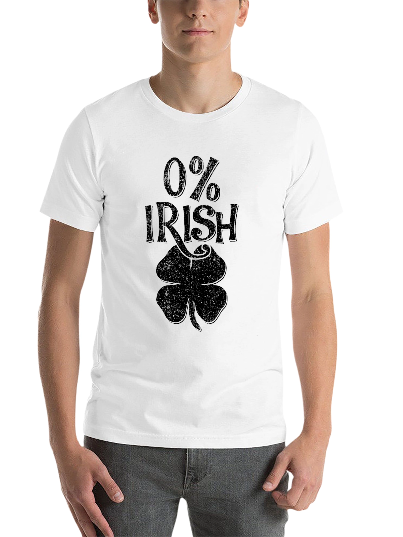 0% Irish Novelty Graphic T-Shirt - Mens Short Sleeve Tee