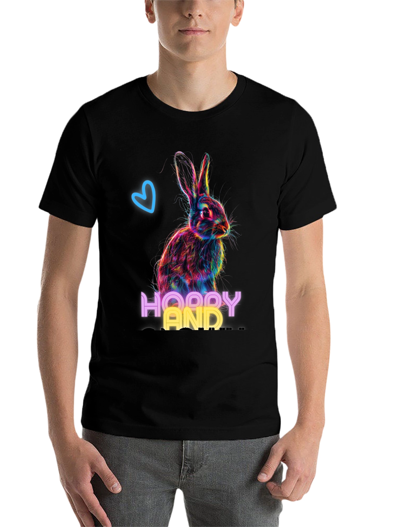 Hoppy And Happy Rabbit Graphic T-Shirt