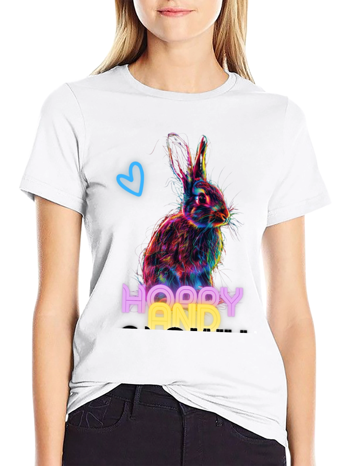 Hoppy And Happy Rabbit Graphic T-Shirt