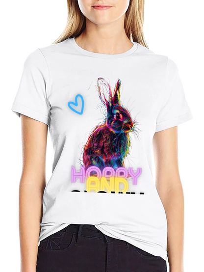 Hoppy And Happy Rabbit Graphic T-Shirt