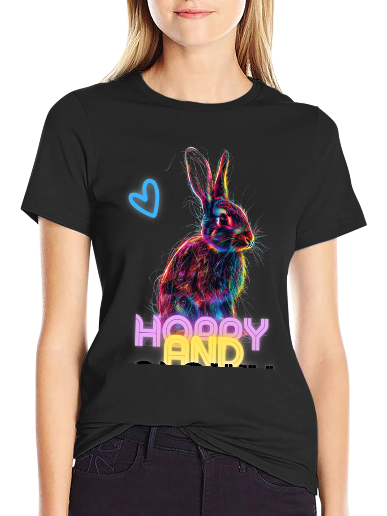 Hoppy And Happy Rabbit Graphic T-Shirt