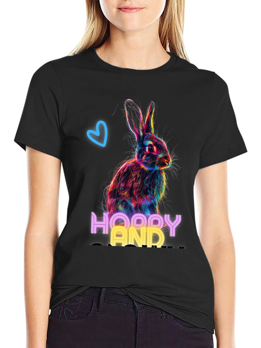 Hoppy And Happy Rabbit Graphic T-Shirt
