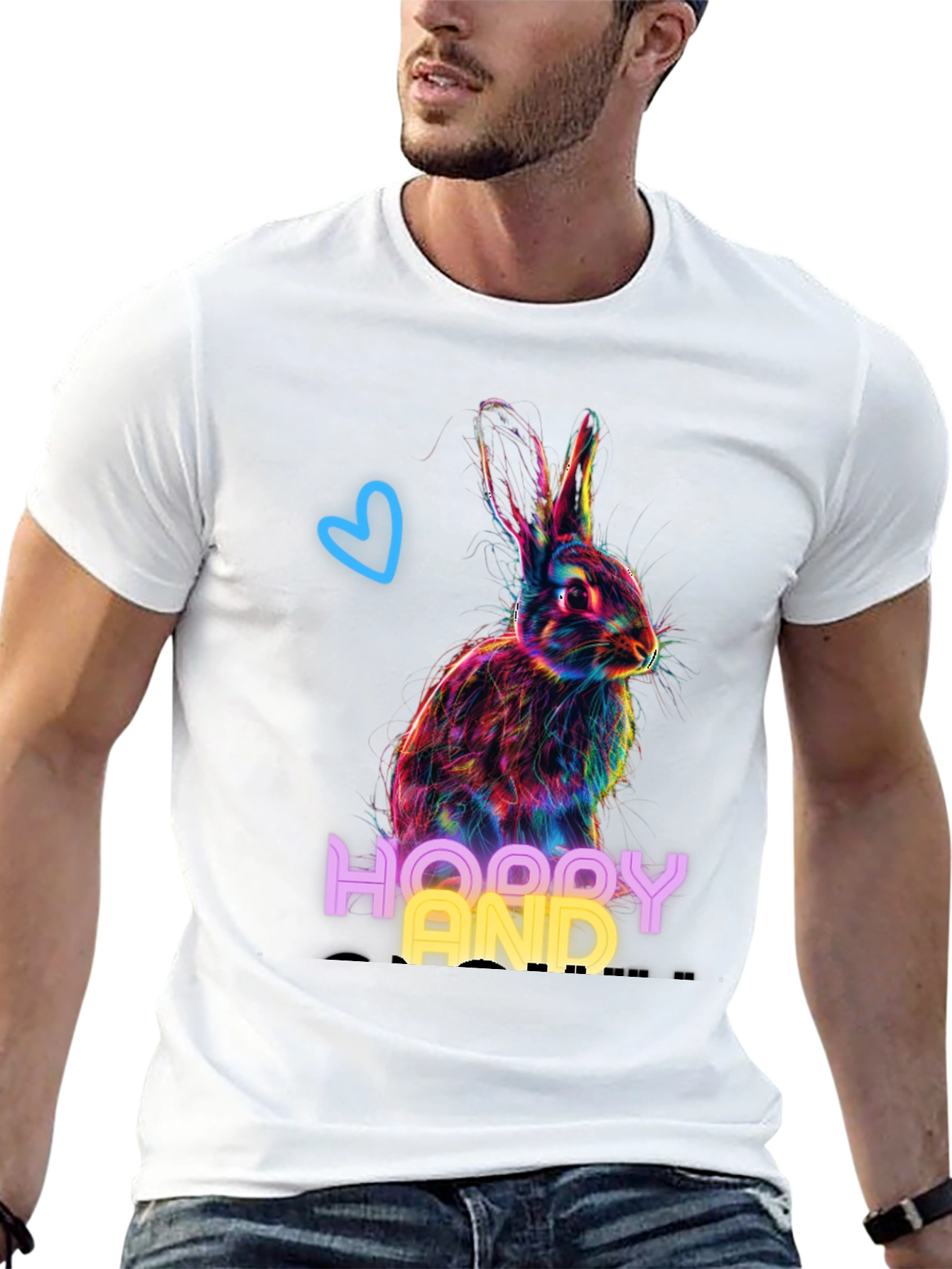 Hoppy And Happy Rabbit Graphic T-Shirt