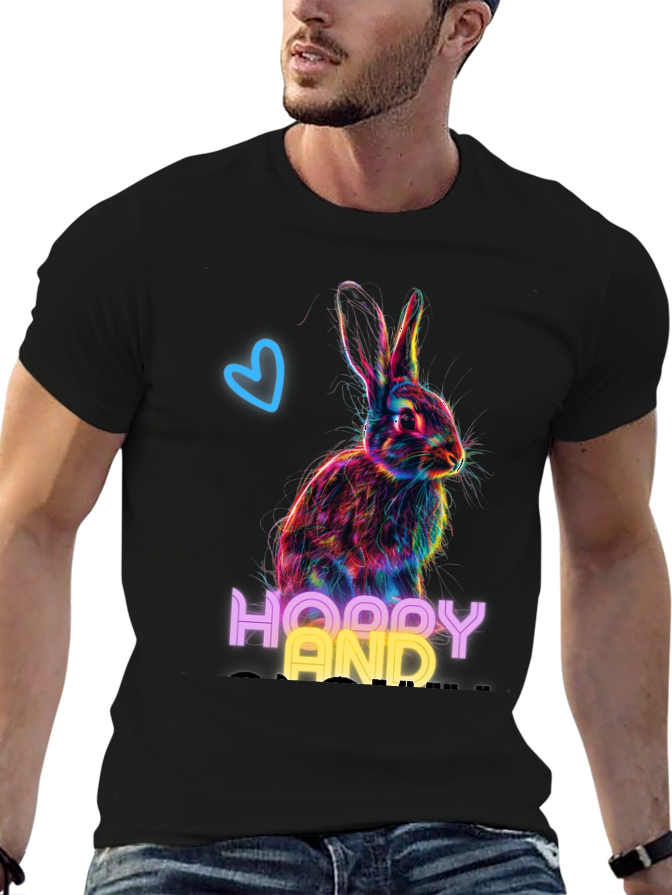 Hoppy And Happy Rabbit Graphic T-Shirt
