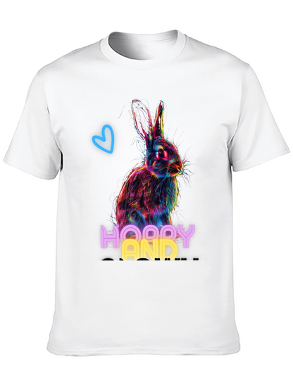 Hoppy And Happy Rabbit Graphic T-Shirt