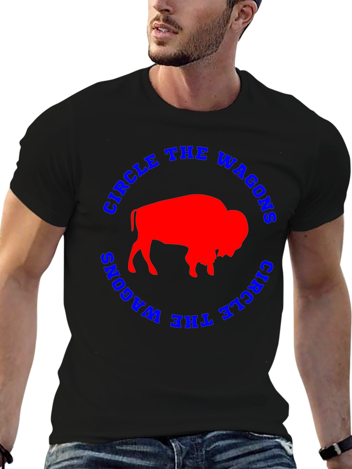 Circle The Wagons Buffalo Bison Graphic Tee