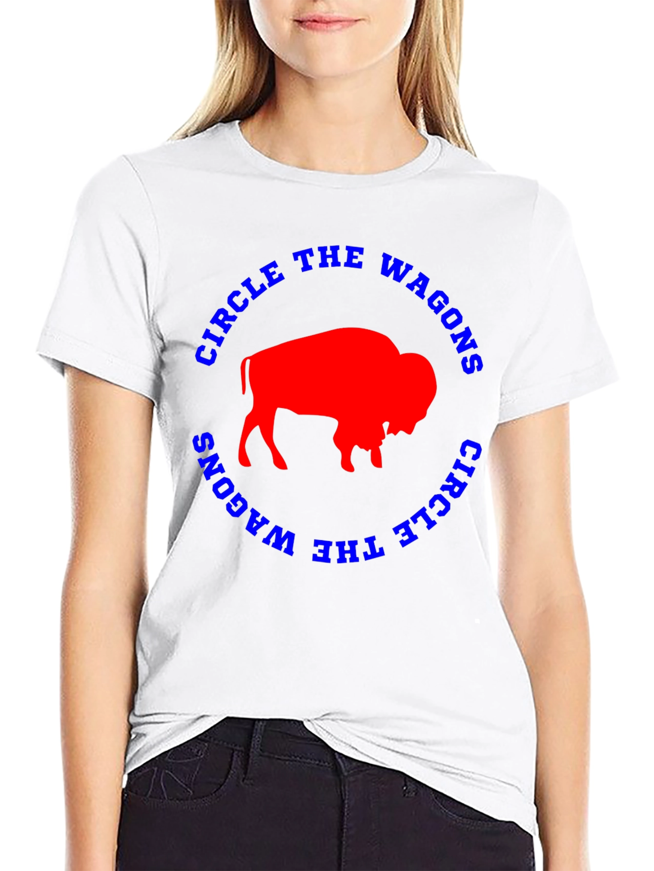 Circle The Wagons Buffalo Bison Graphic Tee