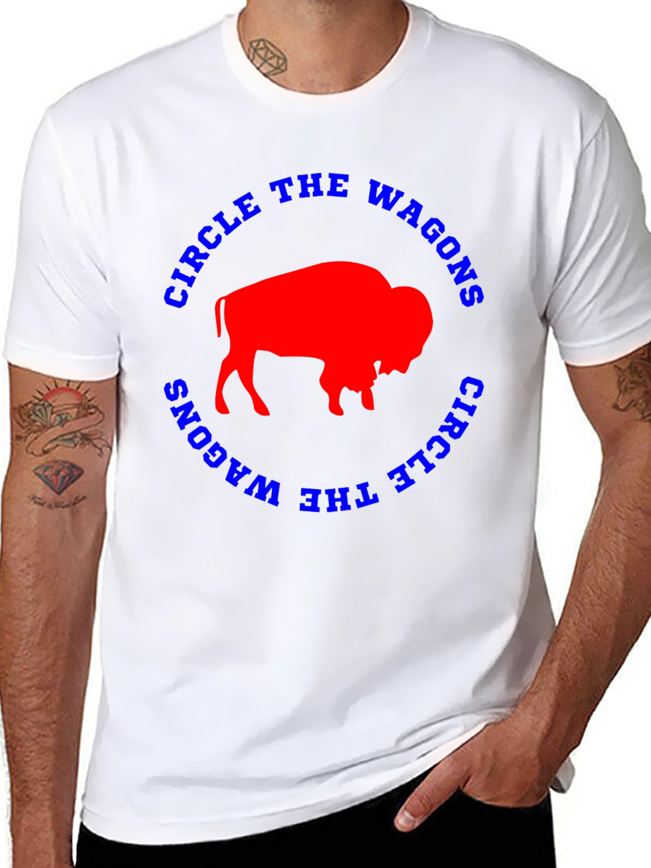 Circle The Wagons Buffalo Bison Graphic Tee