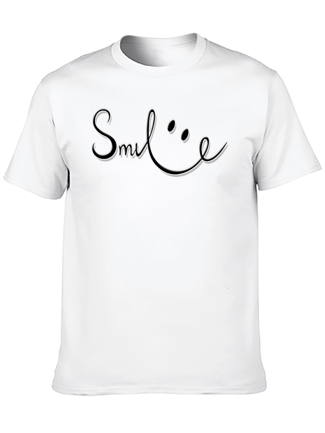 Smile Graphic Tee - Classic Black Cotton T-Shirt