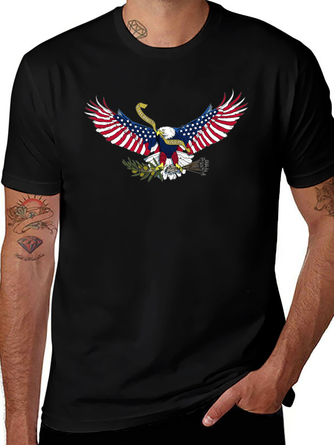 Patriotic Eagle Graphic T-Shirt