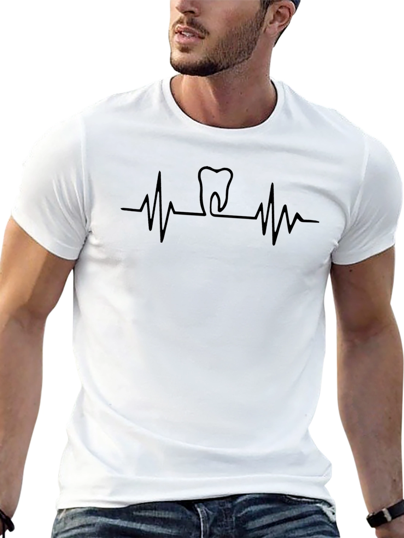 Dentist Heartbeat T-Shirt - Black Graphic Tee