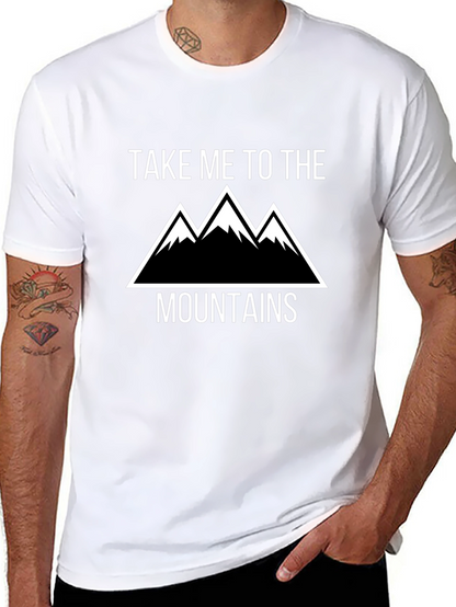 Take Me To The Mountains Black Graphic T-Shirt