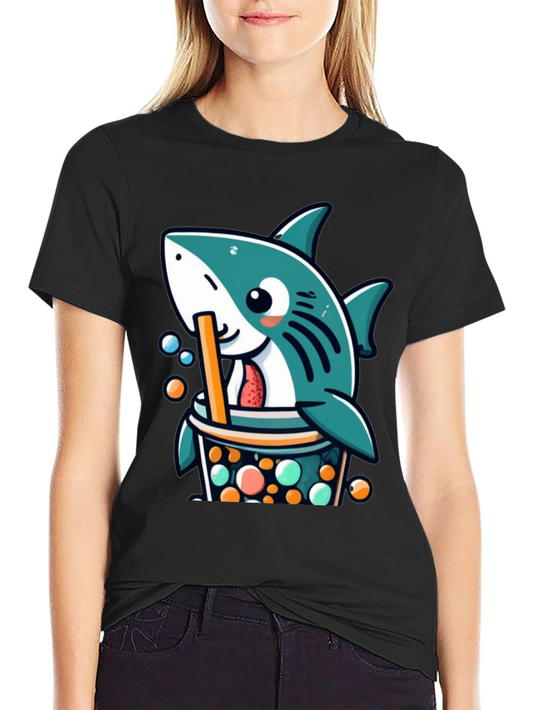 Boba Shark T-Shirt - Cute Kawaii Bubble Tea Graphic Tee