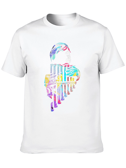 Abstract Pan Flute Graphic T-Shirt
