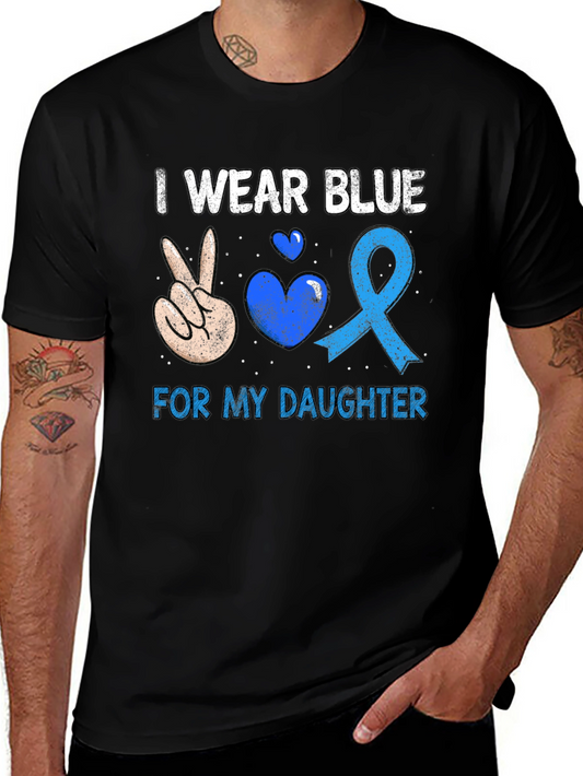 I Wear Blue For My Daughter T-Shirt Autism Awareness